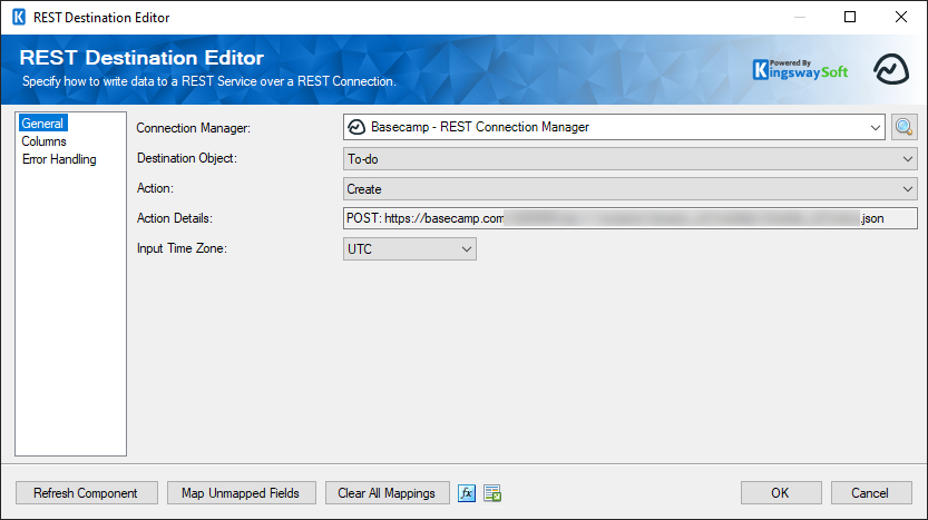 SSIS REST Basecamp Destination